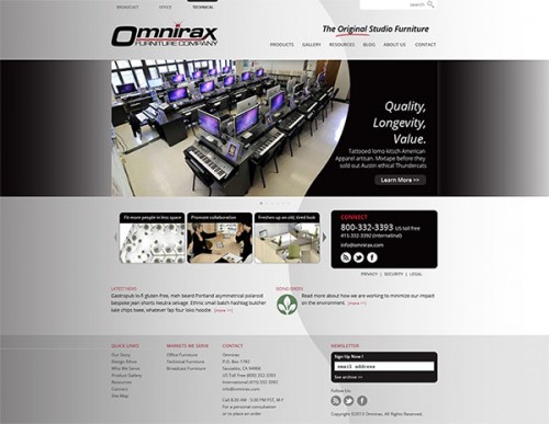 Omnirax Technical Furniture website