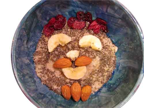Self Portrait | Materials (Oatmeal, Fruit, Nuts and Chia Seed)